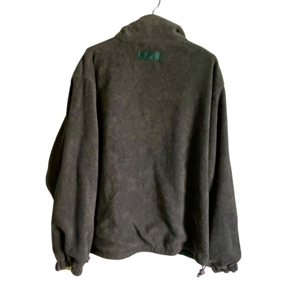 Roundtree & Yorke Reversible Green White Nylon Gray Fleece Jacket Men's Large - Picture 6 of 11